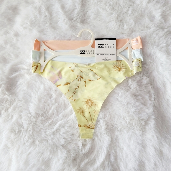 🏝BILLABONG BRAND NEW 3-PACK NO SHOW MAYA THONG SIZE M - Picture 1 of 6